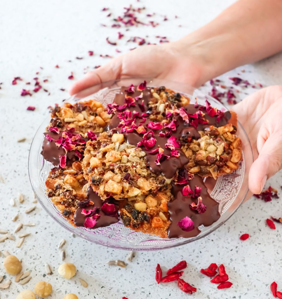 Rose and goji florentines