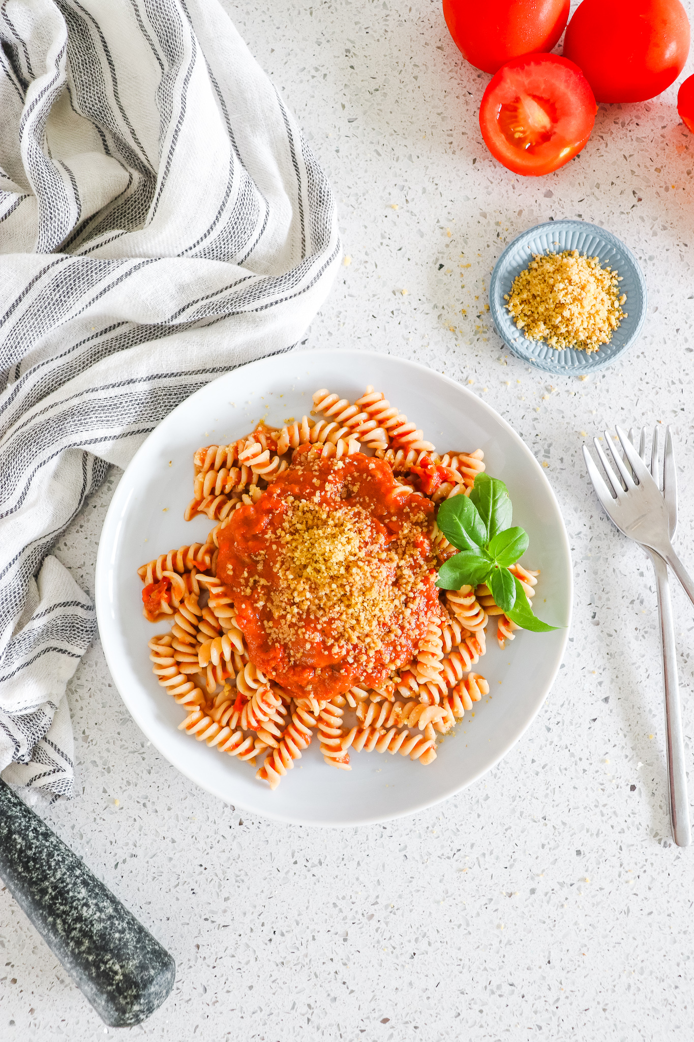 gluten free pasta with tomato sauce