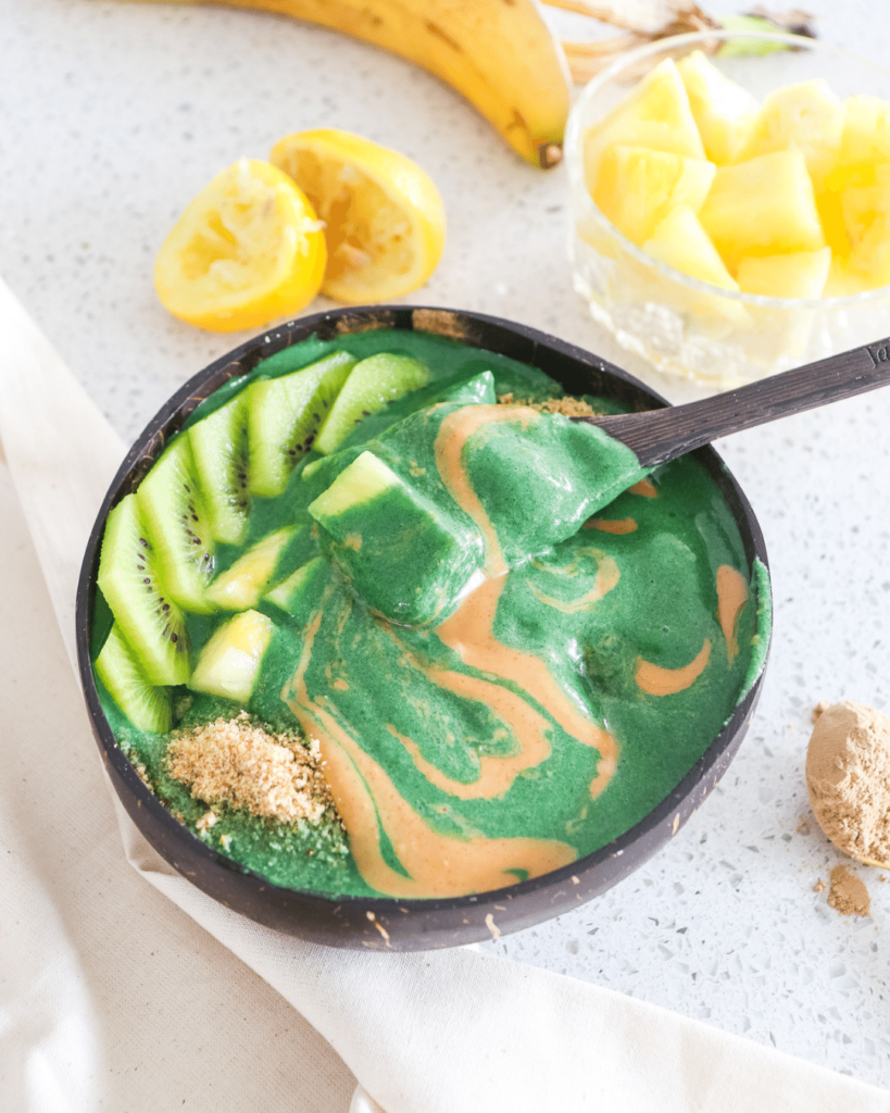 Healthy Tropical Green Smoothie Bowl